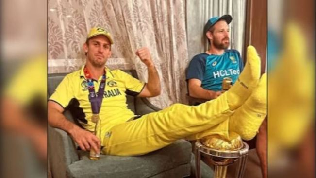 Australia'S Mitchell Marsh Sits With His Feet Up On World Cup Trophy, Netizen Reacts