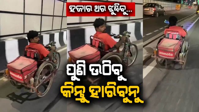 viral video specially abled Zomato agent delivers food in wheelchair