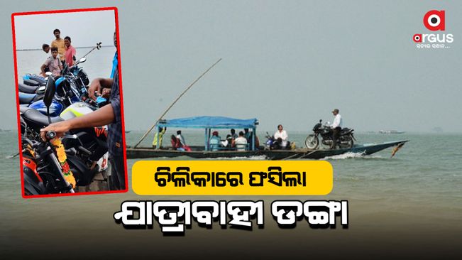 Again the passenger boat got stuck in Chilika