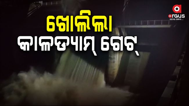 The water level of the kala dam increased due to heavy rain upstream