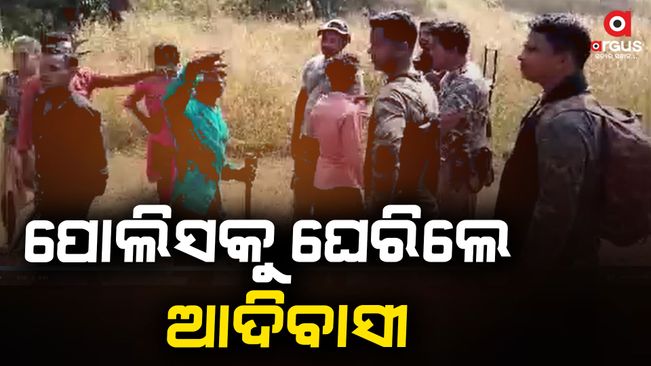 The police went to cut down the cannabis tree and The tribals surrounded the police