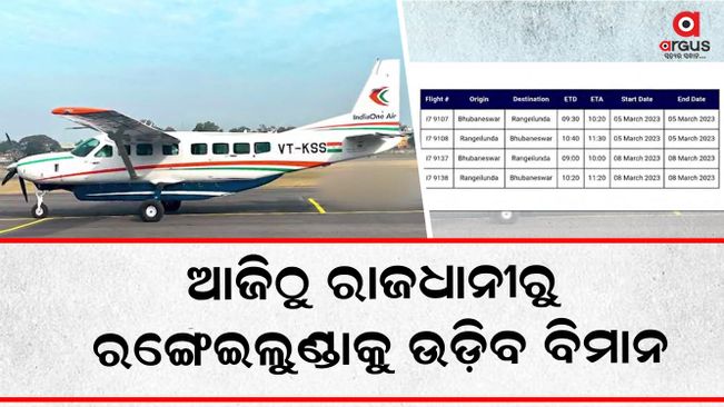 Flight services at Rangeilunda Airport to Bhubaneswar start today