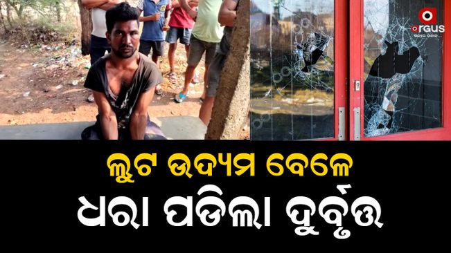 Break the window and loot  in Bhadrak