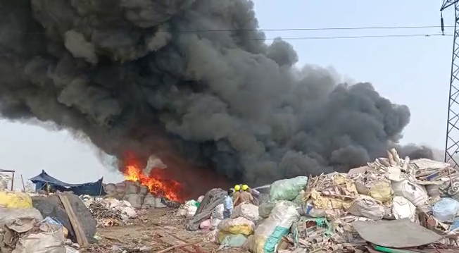 Massive fire breaks out in scrap godown in Jajpur