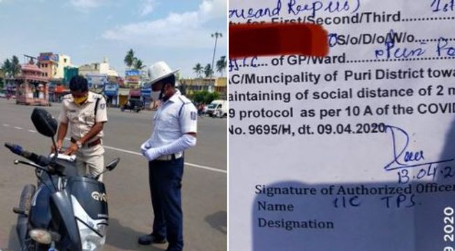 Traffic constable in Puri slapped fine of Rs 2000 for not wearing masks